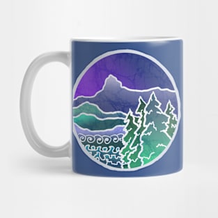 Mountain Tree Circle Batik Mug